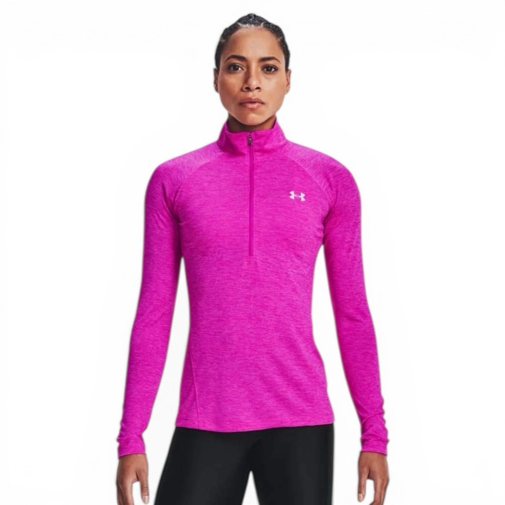 Under Armour Pink Half Zip All Season XL Semi-Fitted Running Athletic